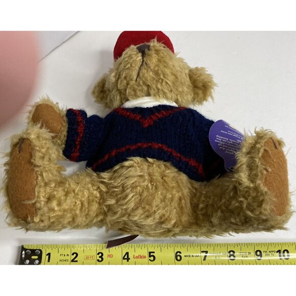 Vtg 1996Pickford Brass Button Bears TULLY Sweater Hat Cap Tousled Moveable Limbs - Picture 6 of 13